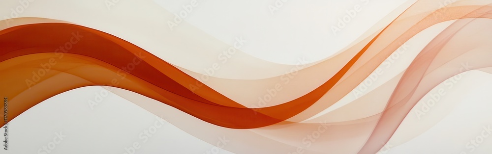 Poster soft amber and coral arcs create a serene atmosphere in a minimalist environment