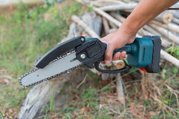 Small Chainsaw lightweight for cutting wood   © rukawajung