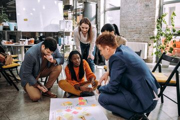 Cinematic image of   employers working in a start up business