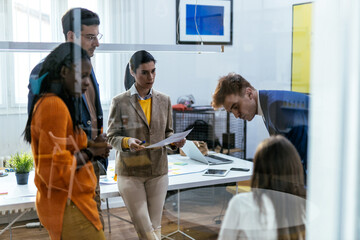 Cinematic image of   employers working in a start up business