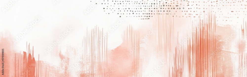 Poster Abstract coral strokes create a feeling of calm and serenity in a muted artistic composition