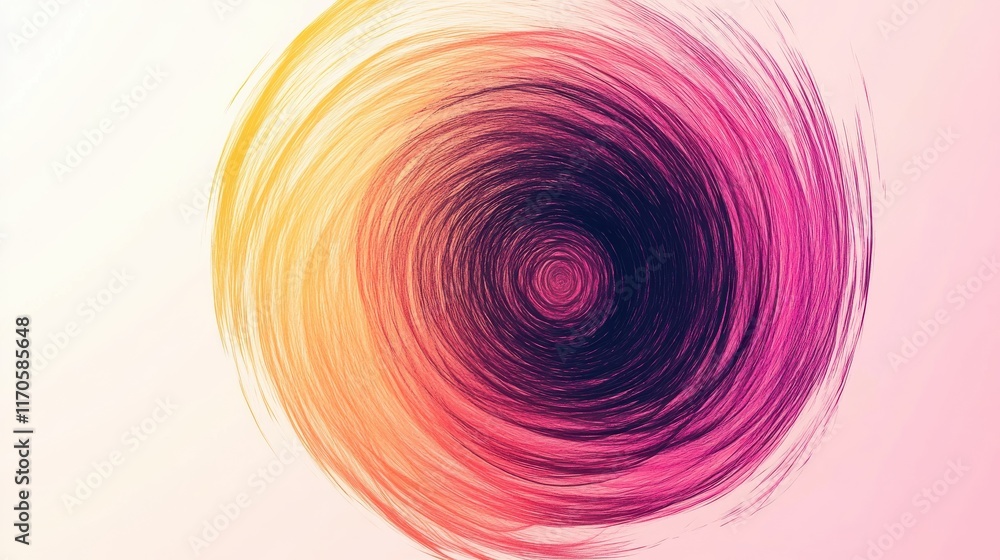 Aufkleber abstract circular gradient created with pencil strokes in vibrant colors transitioning from pink to 