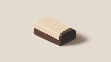 Minimalist digital illustration of chocolate bar with sleek packaging