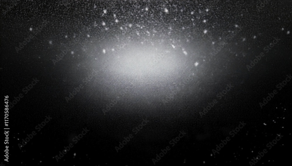 Poster a textured monochromatic image featuring a subtle gradient with shimmering specks against a dark bac