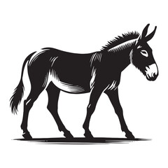 Bold mule silhouette for artistic design applications - Mule illustration - minimallest mule vector
