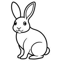 Cute Silhouette of a Bunny line art vector cartoon illustration