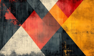 Abstract Retro Geometric Digital Background, Generative AI
