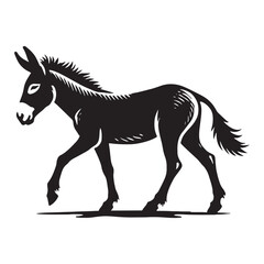 Unique mule silhouette for digital and creative purposes - Mule illustration - minimallest mule vector
