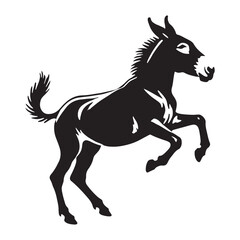 Detailed mule silhouette for creative design purposes - Mule black vector
