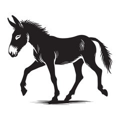 Stylish mule silhouette for digital and artistic applications - Mule illustration - minimallest mule vector
