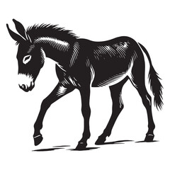 Simplified mule silhouette for artistic and media applications - Mule illustration - minimallest mule vector
