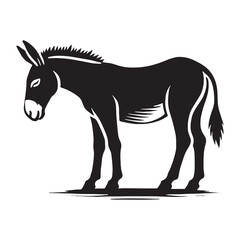 Captivating mule silhouette for modern digital designs - Mule black vector
