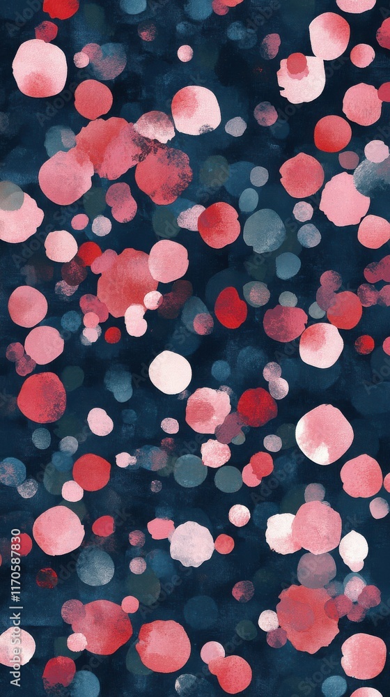Poster romantic bokeh pattern with soft pink and red tones creating an enchanting atmosphere
