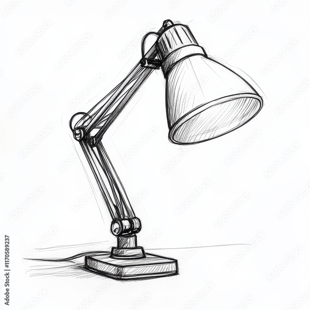 Poster adjustable desk lamp with a sleek design illuminated in a minimalist workspace