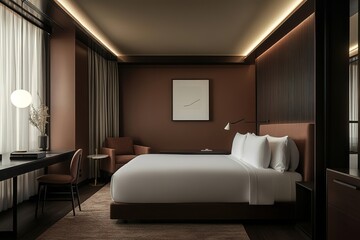 interior of big bed room in hotel