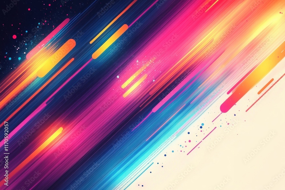 Poster vibrant abstract geometric background with dynamic lines and bright colors