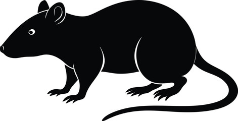 rat silhouette, mouse vector silhouette, rat icon