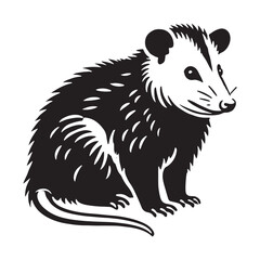 Unique opossum silhouette for creative design applications - Opossum illustration - minimallest opossum vector
