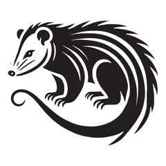 Creative opossum silhouette for print and media projects - Opossum illustration - minimallest opossum vector
