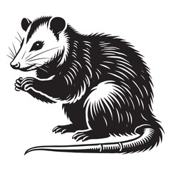 Opossum silhouette for versatile artistic designs - Opossum black vector
