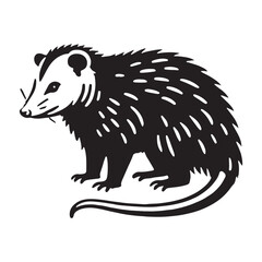 Captivating opossum silhouette for modern design needs - Opossum black vector
