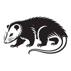 Unique opossum silhouette for versatile artistic designs - Opossum illustration - minimallest opossum vector

