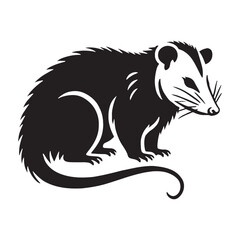 Fototapeta premium Bold opossum silhouette for print and media design - Opossum illustration - minimallest opossum vector 