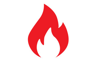 Red Flame Icon, illustration of a fire.