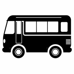 Electric Bus Silhouette Vector Art
