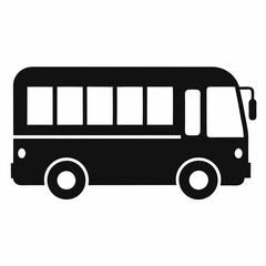 Electric Bus Silhouette Vector Art