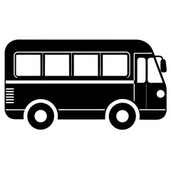 Electric Bus Silhouette Vector Art