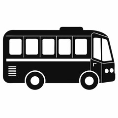 Electric Bus Silhouette Vector Art
