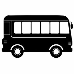 Electric Bus Silhouette Vector Art