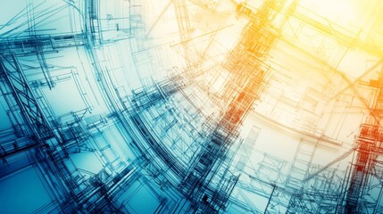 Obraz premium High Contrast Vibrant Urban Blueprint Design