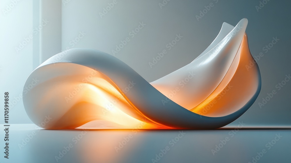 Aufkleber Modern Minimalistic Icon with Clean White Background and Glossy Finish in 3D Rendering