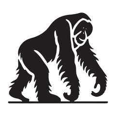 Detailed orangutan silhouette for versatile creative projects - Orangutan illustration - minimallest orangutan vector
