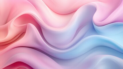 Obraz premium A soft, flowing fabric showcasing gentle waves of pastel pink and blue hues, creating a delicate and serene visual texture.