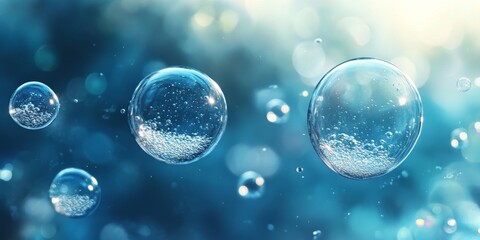 Air Bubbles Under Water Concept with Soft Focus, Generative AI