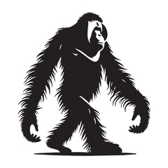 Fototapeta premium Unique orangutan silhouette for versatile artistic uses - Orangutan illustration - minimallest orangutan vector 