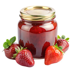strawberry jam in glass jar