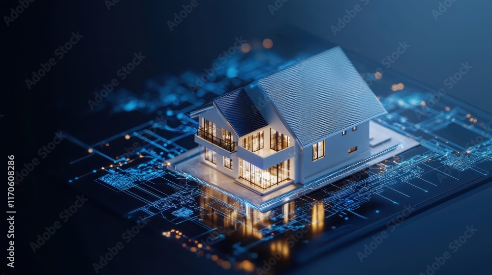 Poster smart home control panel with security features for enhanced safety and night vision modern architec