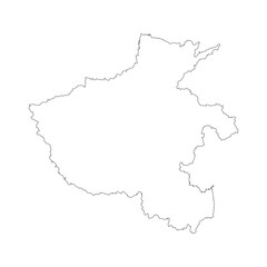 Henan province blank outline map