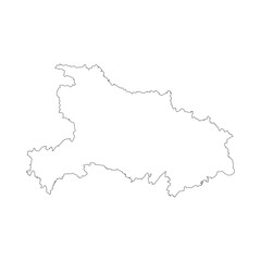 Hubei province blank outline map