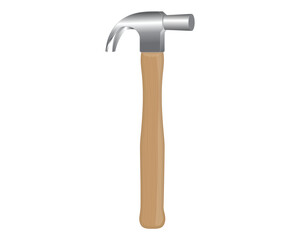 vector design of a tool called a hammer whose handle is made of wood and the head is made of steel which is usually used to hit objects such as nails or other things to get them into an object