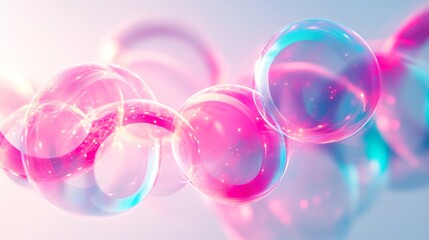 Ethereal Bubbles: A Symphony of Pink and Teal