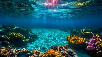 clear blue water ocean ripples reflecting sunlight