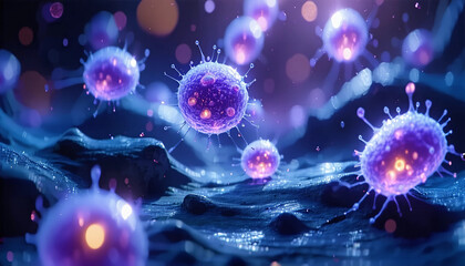 Depiction of senescent cells releasing extracellular vesicles containing proinflammatory molecules