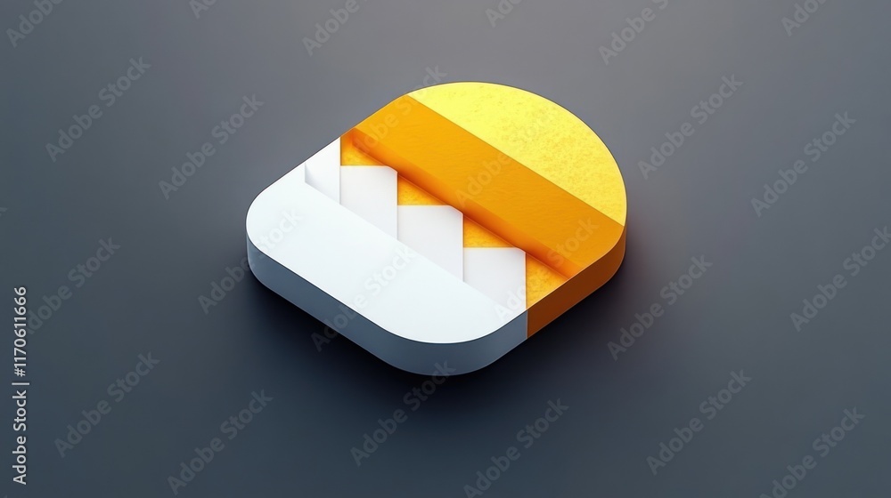 Poster minimalist technology icon with soft shadows and gradient background