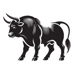 Creative ox silhouette for versatile artistic uses - Ox illustration - minimallest ox vector
