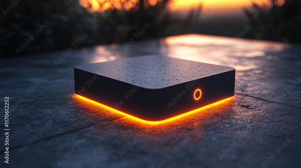 Aufkleber Minimalistic 3D App Icon on Smooth Gray Surface with Soft Lighting